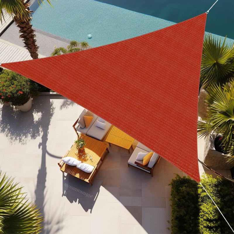 Shade&Beyond Triangle Sun Shade Sail 16'X16'X16' Permeable Canopy Rust Red for Patio Garden Yard Deck Pergola (We Make Custom Size) - Image 1